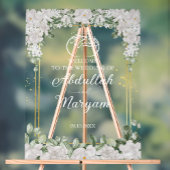 Floral Elegant Moslim Islamitisch Bruiloft Welkom Acryl Bord
