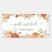 Floral Elegant net getrouwd auto Spandoek (Horizontaal)