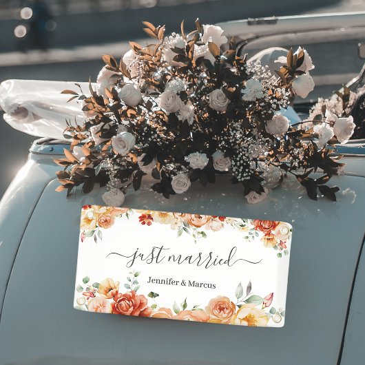 Floral Elegant net getrouwd auto Spandoek