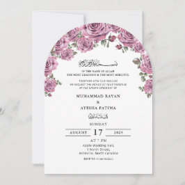Floral Elegant Nikkah Arabisch Islamitische bruilo Kaart