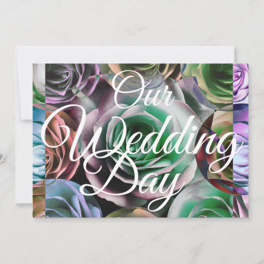 Floral Elegant Onze Bruiloft Witte Typografie (Voorkant)