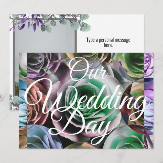 Floral Elegant Onze Bruiloft Witte Typografie (Voorkant / Achterkant)