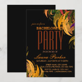 Floral Elegant Oranje vrijgezellenfeest Kaart (Voorkant / Achterkant)