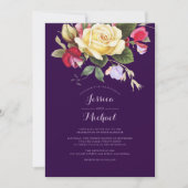  Floral Elegant Paars Pink Yellow Weddenschap Kaart (Voorkant)