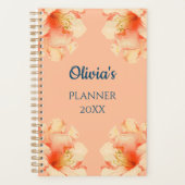 Floral Elegant Perzik Kleuren Planner (Voorkant)