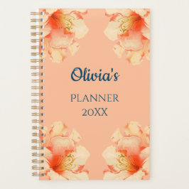 Floral Elegant Perzik Kleuren Planner