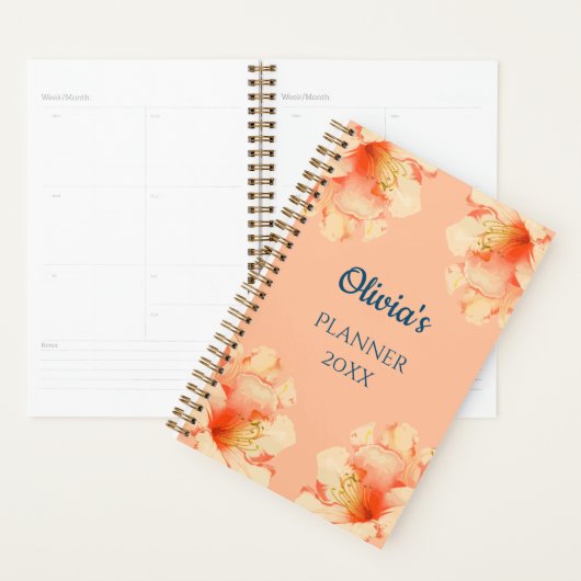 Floral Elegant Perzik Kleuren Planner (Display)
