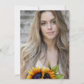 Floral elegant PHOTO-proefschrift Invitat Kaart (Achterkant)