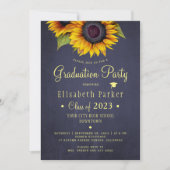 Floral elegant PHOTO rustic graduation party Kaart (Voorkant)