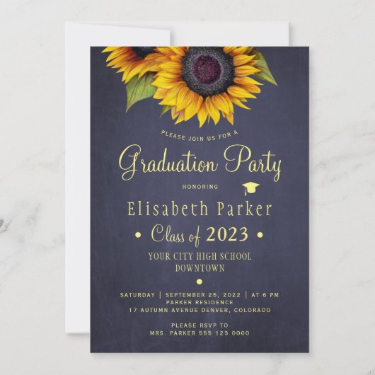 Floral elegant PHOTO rustic graduation party Kaart (Voorkant)