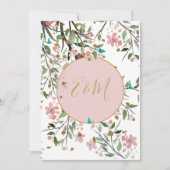 Floral Elegant Pink Gold Chinoiserie Wedding Kaart (Voorkant)
