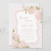 Floral Elegant Pink Hydrangea Bridal Shower  Kaart (Voorkant)