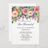Floral Elegant Pink Peach Vow Renewal Income Kaart (Voorkant / Achterkant)