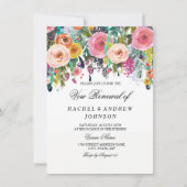 Floral Elegant Pink Peach Vow Renewal Income Kaart (Voorkant)