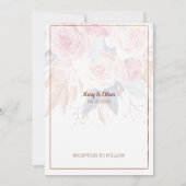Floral Elegant Pink Rose Wedding Kaart (Achterkant)