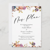 Floral Elegant Postponed Wedding New Plan Card Kaart (Voorkant)