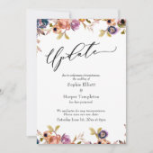 Floral Elegant Postponed Wedding Update Card Kaart (Voorkant)