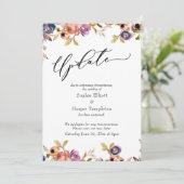 Floral Elegant Postponed Wedding Update Card Kaart (Staand voorkant)