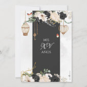 Floral Elegant Quinceañera Kaart (Achterkant)