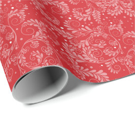 Floral Elegant Red Wrapping Paper Cadeaupapier