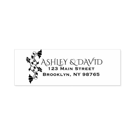 Floral Elegant retouradres Zelfinkt Stempel (Design)