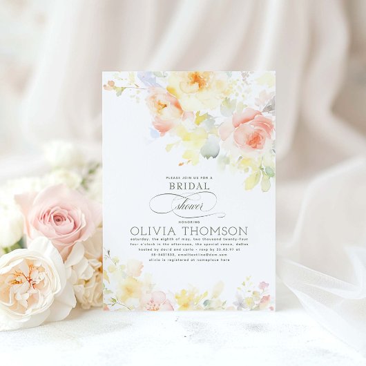 Floral Elegant Romantisch Zomer Vrijgezellenfeest Kaart