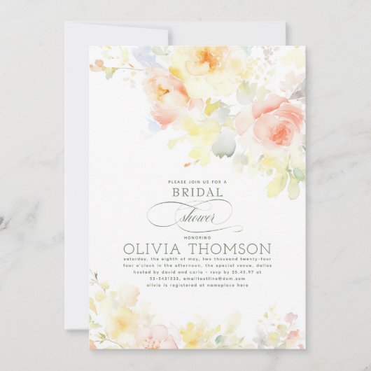 Floral Elegant Romantisch Zomer Vrijgezellenfeest Kaart (Voorkant)