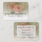 Floral  Elegant Roses Sage Foliage Visitekaartje (Voorkant / Achterkant)