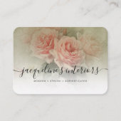 Floral  Elegant Roses Sage Foliage Visitekaartje (Voorkant)