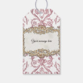 Floral Elegant  Roze en Wit Gouden Bruid Cadeaulabel (Achterkant)