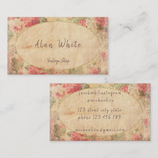Floral  Elegant Rustic Boutique Visitekaartje (Voorkant / Achterkant)