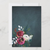 Floral elegant rustiek bordeaux marine baby shower kaart (Achterkant)