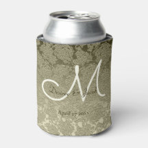 Floral Elegant Sage Green Ivory Monogram Weddensch