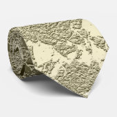 Floral Elegant Sage Green Ivory Wedding Stropdas (Opgerold)