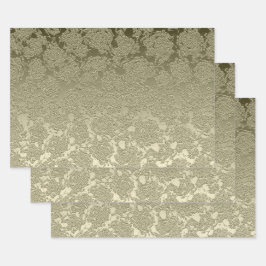 Floral Elegant Sage Green Modern Inpakpapier Vel