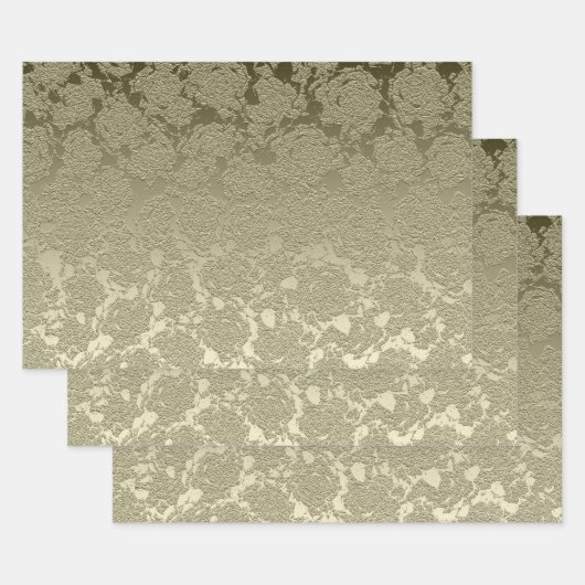 Floral Elegant Sage Green Modern Inpakpapier Vel (Set)