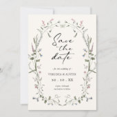 Floral Elegant Save the Date (Voorkant)