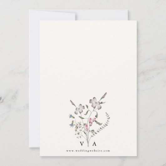 Floral Elegant Save the Date (Achterkant)
