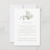 Floral Elegant Script bruiloft details Kaart (Voorkant)
