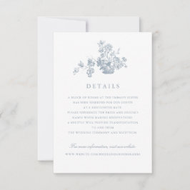 Floral  Elegant Script bruiloft details Kaart