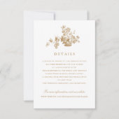 Floral  Elegant Script bruiloft details Kaart (Voorkant)