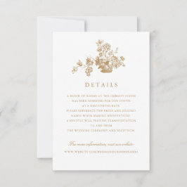 Floral  Elegant Script bruiloft details Kaart