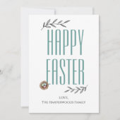 Floral Elegant Script Pasen Familie Paasei Feestdagenkaart (Voorkant)