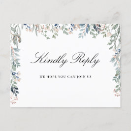 Floral Elegant Script Song Request RSVP Briefkaart