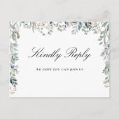 Floral Elegant Script Song Request RSVP Briefkaart (Voorkant)