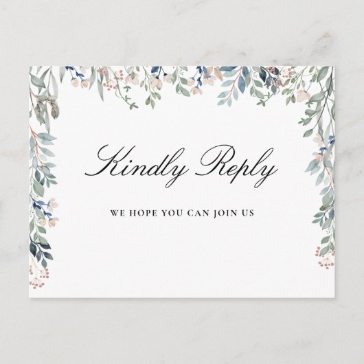 Floral Elegant Script Song Request RSVP Briefkaart (Voorkant)
