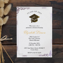 Floral Elegant Senior Graduation Party Kaart