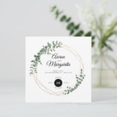 Floral Elegant Simple Wedding Invitation Card Kaart (Staand voorkant)