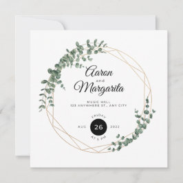Floral Elegant Simple Wedding Invitation Card Kaart