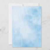 Floral Elegant Stoffig Blauw en Roze Bruiloft Kaart (Achterkant)